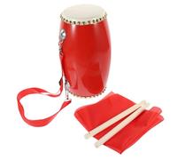 Mikinona Cowhide Waist Drum Traditional Chinese Portable Waist Drum with Strap and Drumsticks Hand Percussion Instrument for Adults and Performance