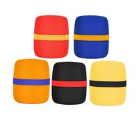 Mikinona Cubierta Protectora de Micrófono de Esponja Gruesa en Varios Colores, Paquete de 5 Piezas para Reducir Ruido de Viento y Bloquear Saliva en Micrófonos Color Aleatorio
