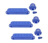 Mikinona Cubiertas Protectores para Pastillas de Guitarra Eléctrica Tapas de Perillas de Volumen y Tono Plástico Azul para Control de Sonido y Protección de Instrumentos