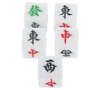 Mikinona Dados de Mahjong 22mm Acrílicos, Juego de 5 Piezas Dirección del Viento (Este, Sur, Oeste, Norte), Dados Grandes para Juegos de Mesa, Fiesta y Uso en Hogar