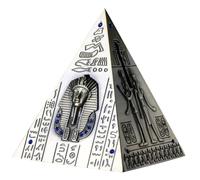 Mikinona Decoración de Hogar Pirámide Metal Retro Hucha Creativa Modelo Egipcio Mediano Ornamento para Oficina y Sala