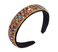Mikinona Diadema Ancha Cabello Gemas De Imitación Multicolor, 1 Unidad, Diseño Creativo, Moda Para Mujer, Uso Diario y Fiestas, Accesorio Elegante Para Decoración Del Cabello