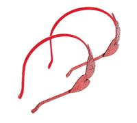 Mikinona Diademas de Corazón Rojo para Niña, 2 Piezas, Material Sintético Brillante y Cómodo, Accesorio Adecuado para Fiestas y Ocasiones Obsequios