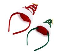 Mikinona Diademas Navideñas Para Cabello 2 Piezas Tamaño Único Colores Rojo y Verde Tocados Giratorios Para Fiestas y Celebraciones Festivas