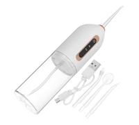 Mikinona Enjuagador Dental Portátil Hilo Dental Inalámbrico Irrigador Bucal Mini Irrigador Bucal Eléctrico Portátil Pequeño Blanco Abs