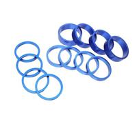 Mikinona Espaciadores de Horquilla Delantera para Bicicleta de Aleación de Aluminio 15 Piezas 3/5/10 MM en Azul Arandelas Cónicas para Potencia de Manillar Compatibles Bicicletas de