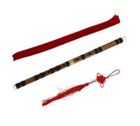 Mikinona Flauta de Bambú Amarga Estilo Antiguo Instrumento Horizontal Profesional para Principiantes y Tono Natural Acabado Madera Original con Nudo Chino Decorativo Fácil de Tocar y