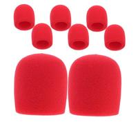 Mikinona Fundas Cómodos de Piezas 8 Rojas Micrófono de Mano para Espuma Paravientos Protección contra Viento y Salpicaduras y para Ktv y Discursos