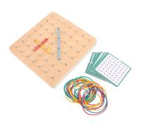 Mikinona Geoplano de Madera Perforado 15 CM para Herramienta Educativa Matemática Infantil Tablero de Geoplano para Desarrollo Motriz y Reconocimiento de Formas Casa y Escuela