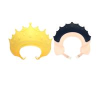 Mikinona Gorros de Champú Ajustables para 2 Piezas Visera Protectora, Material Tpe, Colores Limón y Azul para Evitar Agua y Jabón en Ojos y Oídos, Adecuado para Baño y Cuidado Infantil