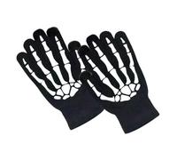 Mikinona Guantes de Ciclismo Unisex Talla Única Diseño Esqueleto Fluorescente Que Brilla Oscuridad Tejidos Cálidos para Montar en Bicicleta Nocturna y Actividades al Aire Libre
