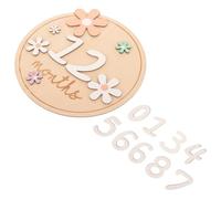 Mikinona Juego de Tarjetas de Madera para Mensuales del Ñiño Círculos de Madera para Recién Nacidos Carteles para Fotografía y Decoración de Habitación Tamaño 17X17 CM Accesorio