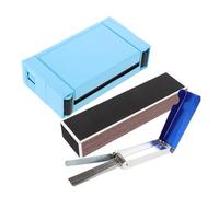 Mikinona Kit de Nivelación Profesional para Guitarra Acústica y Eléctrica con Barra de Aluminio de Almohadilla de Lijado y Herramientas para Puente Cejuela y Trastes Color Azul