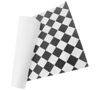 Mikinona Lámina para Suelo de Casa de Muñecas Vintage en PU Mini Tabla de Suelo Diseño de Cuadros Negros Accesorio Decorativo para Mini Casas Adecuado para Manualidades y Maquetas