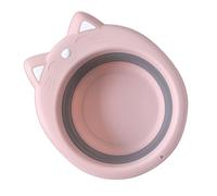 Mikinona Lavabo Plegable Portátil para Niña con Diseño de Gato Rosa Cuenca Multifuncional de PP Duradera para Viajes y Uso Diario Ahorro de Espacio y Fácil Transporte