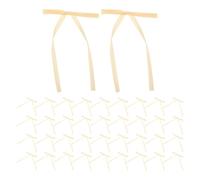 Mikinona Lazos de Cinta de Poliéster Color Champán 50 Unidades para Envolver Regalos, Mini Lazos Decorativos Reutilizables para Manualidades y Decoración Navideña, Ideales para Fiestas