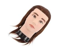 Mikinona Mannequin Head Male Realistic Hairdresser Training Head With Human Hair For Barber Practice Salon School Hair Styling Practice Doll Ergonomic Design Material