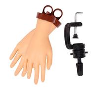 Mikinona Mano para Practicar Uñas de Silicona Suave Realista con Dedos Flexibles Kit de 2 Manos y Soporte Adecuado para Formación en Manicura y Uñas Acrílicas Profesionales