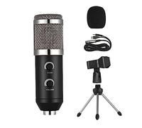 Mikinona Micrófono De Condensador para Podcast y Radiodifusión con De Espuma y Adaptador De Tornillo Estándar