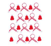 Mikinona Mini Gorros de Punto Navideños y Bufandas de 23 Cm, Accesorios de Lana para Decoración de Botella de Vino, Set de 20 Piezas para Manualidades DIY, Ambiente Festivo Familiar