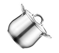 Mikinona Olla Inoxidable con Tapa y Doble Asa Cacerola Gruesa con Reforzado para Guisos y Sopas Capacidad Grande para Cocina y Preparación Familiar