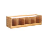 Mikinona Organizador de Bolsas de Té Compartimentos y Tapa Sellada para Cocina Caja de Almacenamiento de Té Fresco y Azúcar Diseño Antipolvo y Transparente