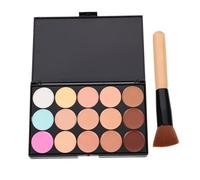 Mikinona Paleta de Correctores Facial Portátil 2 Tonos para Ocultar Ojeras y Brochas, Materiales Sintéticos, Adecuado para Maquillaje en Fotos y Ocasiones Obsequios