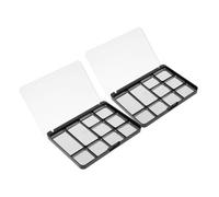 Mikinona Paleta De Sombras De Ojos Magnética 2 Piezas 10 Compartimentos Bandeja De Maquillaje Metálica Portátil Para Almacenamiento y Viaje Con Tapa Transparente