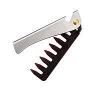 Mikinona Peine Plegable De Acero Inoxidable Para Cabello y 1 Dientes Anchos Antiestático Accesorios De Peluquería Portátil Para Viajes Incluye Abridor De Botellas