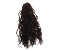 Mikinona Peluca De De Caballo Rizada Extensiones De De Caballo Largas Clip Para Mujer Peluca De Vestir De Color Marrón Oscuro Para Fiestas o Eventos Formales