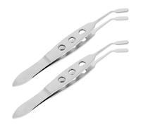 Mikinona Pinzas Cuidado Ojos de Acero Inoxidable 3X10 CM 2 Piezas Exprimidor de Glándulas de Meibomio Punta Redonda para Masaje y Desobstrucción de Párpados Herramienta Facial