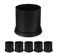 Mikinona Portaescobillas de Baño Compacto 6 Piezas Soporte de Plástico Negro para Cepillos de Inodoro Base Estable y Anticorrosión Adecuado para Almacenamiento y Limpieza Doméstica