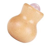Mikinona Rodillo de Masaje Facial y Ocular de Jade Auténtico para Cuidado Piel, Herramienta Portátil de Masajeador Facial de Piedra Natural Madera, para Relajación y Tonificación de Rostro