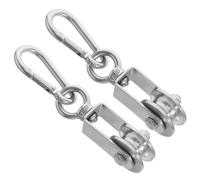 Mikinona Sistema de Poleas de Acero Inoxidable con Doble Rodamiento Polea Pequeña para Cuerdas Sistema de Riel Colgante para Montaje Pared Rodillo Resistente y para Almacenes Fábricas y