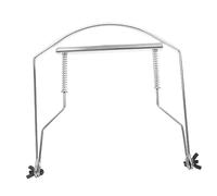 Mikinona Soporte Accesorio Ajustable para Armónica de 10 Agujeros en Acero Inoxidable Compatible Marco Metálico Plateado Armónicas Manos Libres para Mástil para Músicos