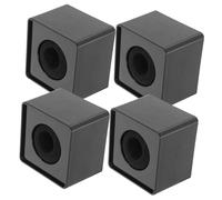 Mikinona Soporte de Micrófono para Entrevistas Cubierta Identificativa Cuadrada de Abs y Esponja, Paquete de 4 Piezas, Práctico y Adaptable para Estudio y Reportajes