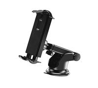 Mikinona Soporte Móvil Coche con Ventosa Abs Giratorio Soporte para Smartphone y Tablet Compacto y Antideslizante Diseño y Seguro Color Negro