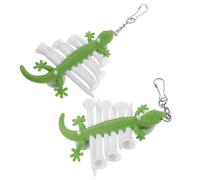 Mikinona Soporte para Tees de Golf de Silicona Reutilizable con Clip Metálico para Cinturón, Organizador Portátil de 2 Piezas con Diseño de Gecko de Dibujos Animados, Adecuado para Campo