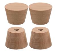 Mikinona Soporte Vertical para Esquís y Snowboards de Madera de Haya Base Redonda, 4 Piezas, Organizador de Pared para Almacenamiento Interior, Exhibidor Minimalista para