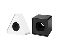 Mikinona Soportes Para Micrófonos De Entrevista 2 Piezas En Abs Moldeado, Formas Cuadrada Negra y Triangular Blanca, Logotipo De Estación De Micrófono, Accesorios Portátiles Para Uso Profesional
