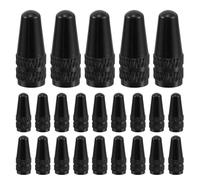 Mikinona Tapones para Válvulas de Neumático de Bicicleta Franceses 50 Piezas Aleación de Aluminio Color Negro Compatibles Válvulas Presta de 067 X 022 Protección contra Polvo y