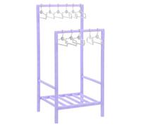 Mikinona Tendedero Miniatura para Muñecas con Perchas Accesorios para Casas de Muñecas Perchero de Ropa Morado para Balcón y Lavandería Organizador de Vestuario Infantil