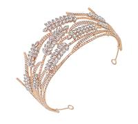 Mikinona Tiara De Novia Estilo Barroco Hermosa Tiara Brillante Para Vestido De Boda Decoración De Accesorio De De Novia Para Banquete De Boda y Ceremonia De