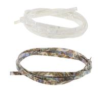 Mikinona Tiras de Incrustación para Guitarra Acústica 1640x6x1,5 Mm, Material Plástico Abulón y Perla, 2 Piezas, Ribete Decorativo y Protector para Restauración y Encuadernación de