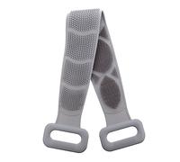 Mikinona Toalla De Silicona Exfoliante Para Ducha Cepillo Corporal Bidireccional Con Tiras Largas y Anillos De Agarre Herramienta Duradera Para Limpieza Profunda De Espalda Color Gris
