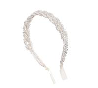 Mikinona Tocado De Cuentas De Arroz Para Boda Diadema De Cuentas Para Mujer y Niña Para Ceremonia De Matrimonio