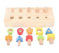 Mikinona Tornillos de Madera para Juguete Educativo Temprano de Colores para Aprendizaje de Formas Geométricas y Coordinación Manual