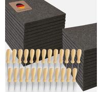 mikiprojekt Juego de 25 punzones para niños, fabricado en Alemania, 25 agujas ergonómicas de madera + 25 bases de fieltro (20 x 15 x 1 cm), set XXL para grupos, precio económico, hormigueo seguro