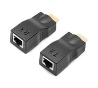 Mikiuly Extensor HDMI Adaptador HDMI a RJ45, HDMI a RJ45 Kit de Adaptador de Extensión de Red, Extensor de Red Extender Repetidor, Soporte Audio Video 1080P, hasta 30 m,Negro