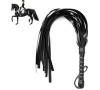 Mikiuly Látigo Ecuestre con Mango Suave de 45 cm,Látigo Ecuestre Herramienta,Látigo de Montar con Mango de Cuero,Herramienta de Entrenamiento Diario para Caballos, para Diario Deportes Ecuestres